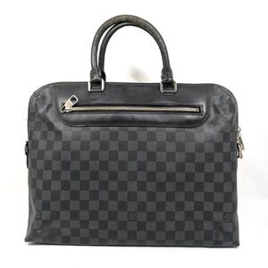 Louis Vuitton Black Checkered Briefcase